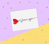 Открытка-комплимент "I love you" красное сердечко, 8 х 6 см