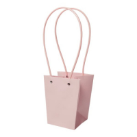 Сумка-трапеция с пластиковыми ручками 12*8*12cm, цв. матовый розовый